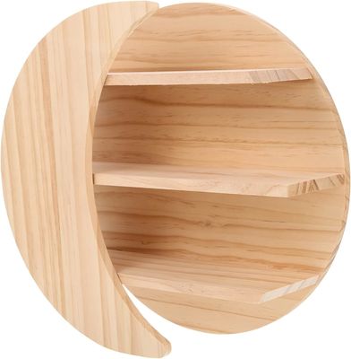 Bespaar ruimte met houten maanwandmontage Drijvende planken Duurzame opslagoplossing