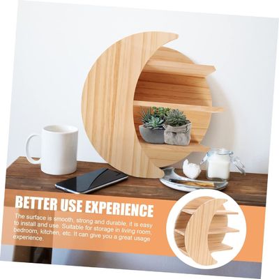 Bespaar ruimte met houten maanwandmontage Drijvende planken Duurzame opslagoplossing