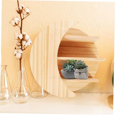 Bespaar ruimte met houten maanwandmontage Drijvende planken Duurzame opslagoplossing