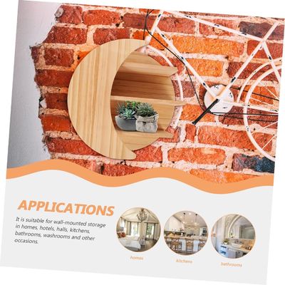 Bespaar ruimte met houten maanwandmontage Drijvende planken Duurzame opslagoplossing