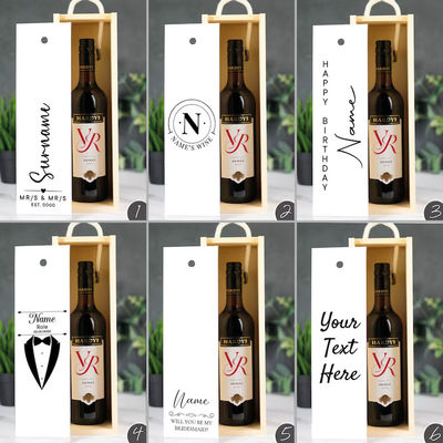 Op maat gemaakte bestelling geaccepteerd met laser gegraveerde houten wijndoos met acryl inzet en schuifdeksel