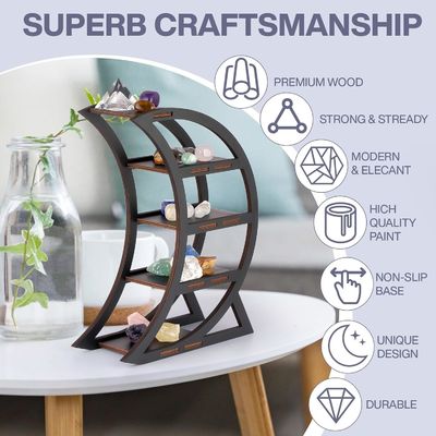 Appartement Houten kristallen schaphouder Maan Decoratieve planken voor woonkamer