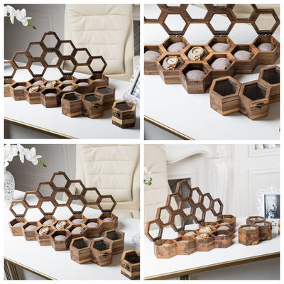 Glijdend deksel milieuvriendelijke houten horlogekist gepersonaliseerde vitrine voor mannen