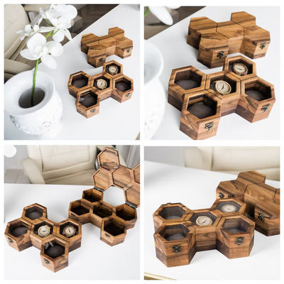 Glijdend deksel milieuvriendelijke houten horlogekist gepersonaliseerde vitrine voor mannen