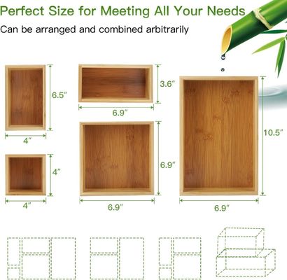 3 draaddikte 5 stukken bamboe laden organisator set voor kantooropslag van verschillende maten