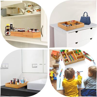 3 draaddikte 5 stukken bamboe laden organisator set voor kantooropslag van verschillende maten