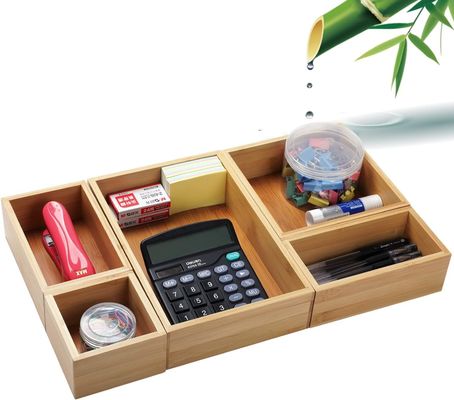 3 draaddikte 5 stukken bamboe laden organisator set voor kantooropslag van verschillende maten