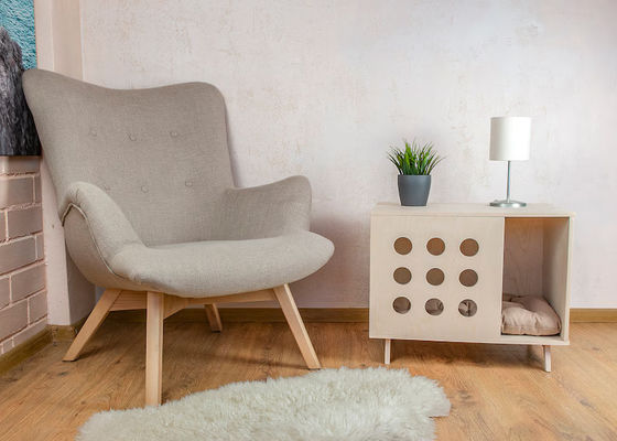 Muurgesteund kattenboord Houten huisdier bed zijdelingse moderne katten huis hond hond bed ingepakt