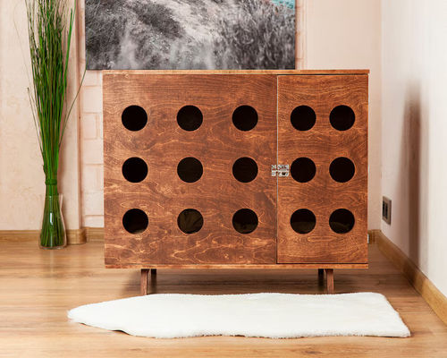 Muurgesteund kattenboord Houten huisdier bed zijdelingse moderne katten huis hond hond bed ingepakt