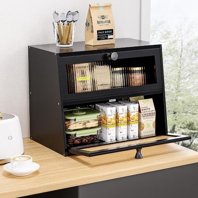 Handgemaakte grote houten boerderij brooddoos met raam van timber hout voor het voordeel