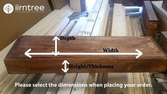 Rustieke stijl houten drijvende planken 3 inch dik 10 inch diep aanpasbaar OEM ODM