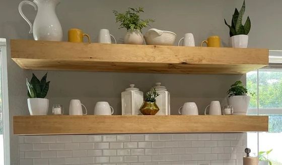 Rustieke stijl houten drijvende planken 3 inch dik 10 inch diep aanpasbaar OEM ODM