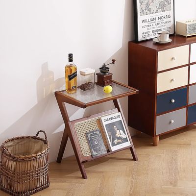 Algemeen Huismeubilair Moderne Rattan Geweven Koffietafel Glas Bedkanttafel Hoek