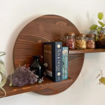 Houten wandenplank Floating Frame Crystal Display Plant Stand voor woonkamer display