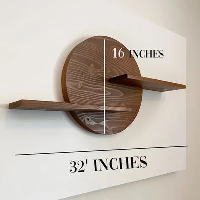 Houten wandenplank Floating Frame Crystal Display Plant Stand voor woonkamer display