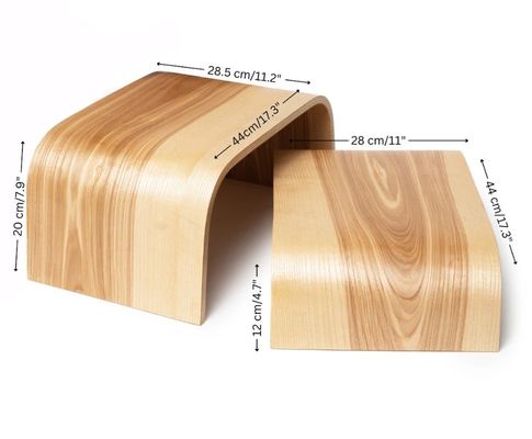 Draagbare houten kinderkruk Custom Logo Twee trapladder voor keuken PANEL Toilettreden