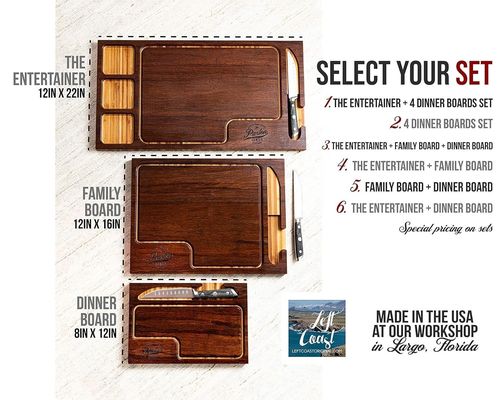 Houten snijplank met sapgroef en mes in gewone kleur voor het hele seizoen