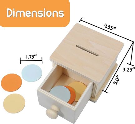 Houten muntdoos Speelgoed voor kinderen Klein vierkant aangepast dennenhout handgemaakt Hout Andere cadeau ambacht