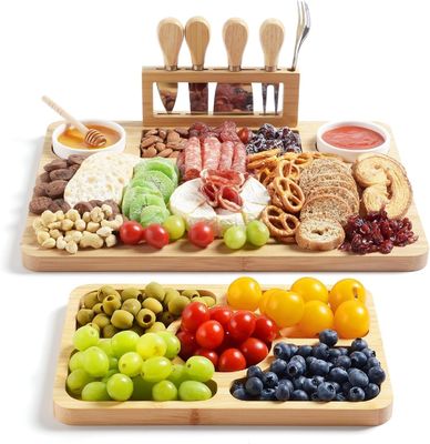 Bamboe Kaasbord en Messer Set voor Keuken Snijden Stocked Printing Laser Gravure