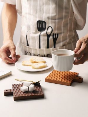 Solid Wood Creatieve Isolatie Mat voor Cherry Wood Anti-Scaling Coffee Cup Holder