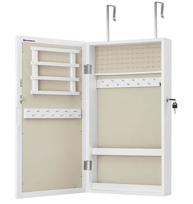 Custom Service Witte sieraden kast met 6 laden en solide houten structuur