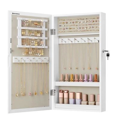 Custom Service Witte sieraden kast met 6 laden en solide houten structuur