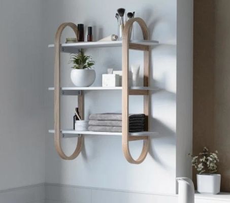 Witte natuurlijke drijvende hangplanken voor wanddecoratie in eetkamer