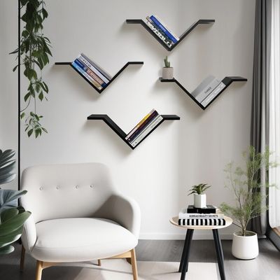 Rectangular Wall Mounted Desktop Boekenplank Set van 2 Sumgar Boekenplanken Aan Wanden Voor Slaapkamer