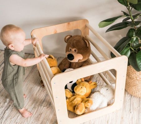 Houten speelhuisapparatuur voor kinderen voor kleuters Klimmen op kubus