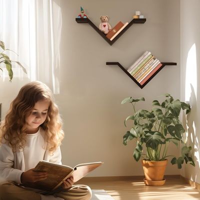 Rectangular Wall Mounted Desktop Boekenplank Set van 2 Sumgar Boekenplanken Aan Wanden Voor Slaapkamer