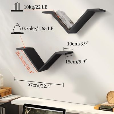 Rectangular Wall Mounted Desktop Boekenplank Set van 2 Sumgar Boekenplanken Aan Wanden Voor Slaapkamer