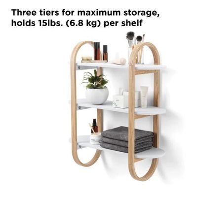 Witte natuurlijke drijvende hangplanken voor wanddecoratie in eetkamer