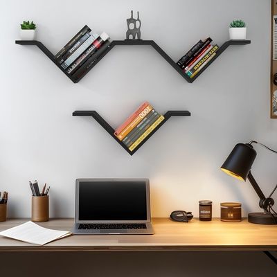 Rectangular Wall Mounted Desktop Boekenplank Set van 2 Sumgar Boekenplanken Aan Wanden Voor Slaapkamer