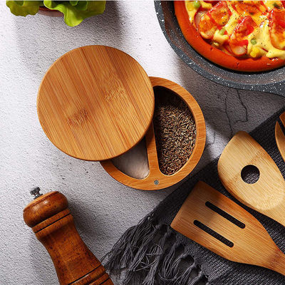 Gepersonaliseerde grootte Houten deksel Thee Suiker Container Bin Food Storage Box Jar Spice Jar Set