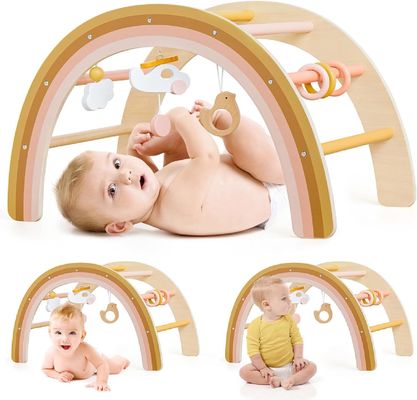 Unisex houten speeltuin voor baby 0-5 maanden op aanvraag Houten speelgoed voor baby's door Tiny Land