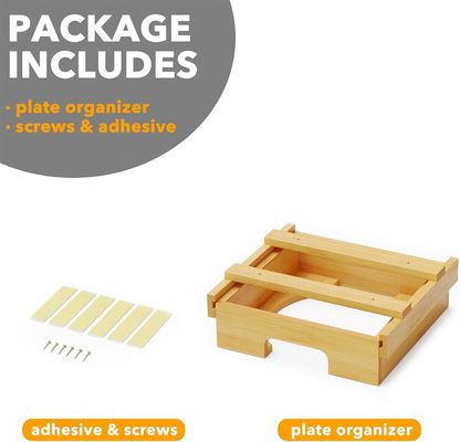 Solid hout structuur bamboe houten papier platenhouder dispenser met glanzende laminaat