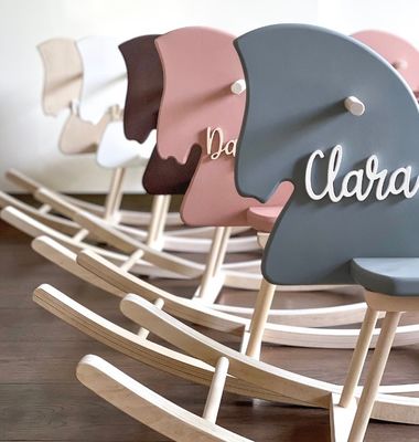 Home Office Gepersonaliseerd Houten schommelpaard Speelgoed Houten Montessori schommelpaard