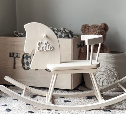 Home Office Gepersonaliseerd Houten schommelpaard Speelgoed Houten Montessori schommelpaard
