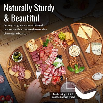 All-Season Hout Ronde Kaas Board Set Unieke Houten Charcuterie Boards Extra Grote Kaas Tray