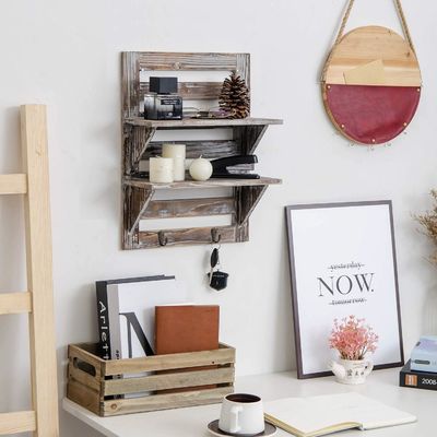 Moderne woonkamermeubilair Houten muurgebouwde planken