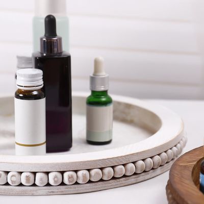 Gepersonaliseerde houten decoratieve bak met geperld witgekalkt ontwerp Gratis monster aangeboden