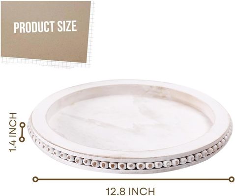 Gepersonaliseerde houten decoratieve bak met geperld witgekalkt ontwerp Gratis monster aangeboden