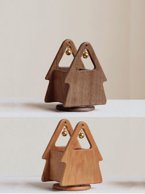 Stijlvolle houten kerstboomvormige bureaubladorganisator voor kantoorbenodigdheden en gereedschappen