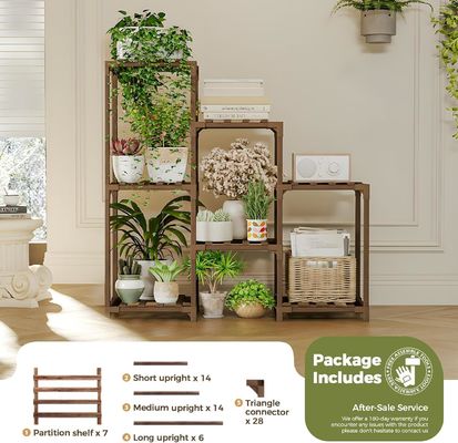 3 Tiers Ladder Multiple Plant Holder Hout Plant Rack voor woonkamer Patio Boho Home Decor