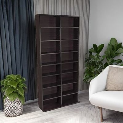 Op maat gemaakte 12 verstelbare planken en 4 vaste planken Media kast in dennenhout kleur