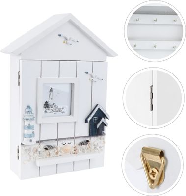 Houten paneel in mediterrane stijl huisvorm sleutel sieraden houder voor ingang muur