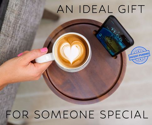 Specifieke koffietafel Moderne houten drinktafel met telefoonmount en kleine ronde afmetingen