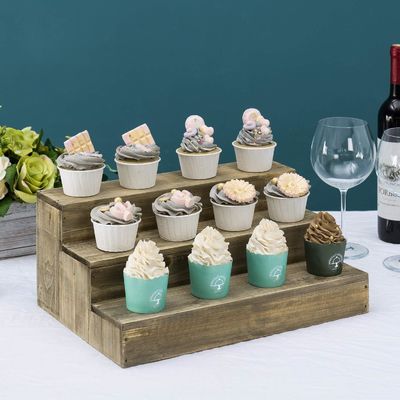 OEM bestelling aanvaardbaar Hout dessert stand Cupcake Riser Display voor speciale gelegenheden