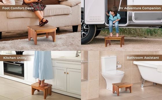 202405 Zware draagbare houten trapstoel, niet-slip en handig voor volwassenen