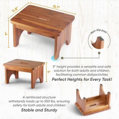 202405 Zware draagbare houten trapstoel, niet-slip en handig voor volwassenen